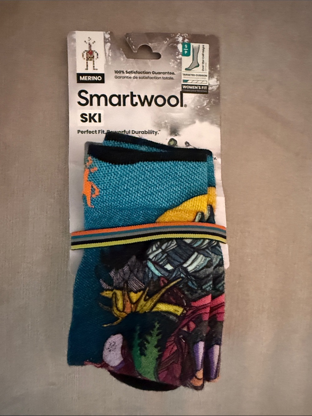 Smartwool Women's Ski Socks - Teal Multi - Over the Calf Height
